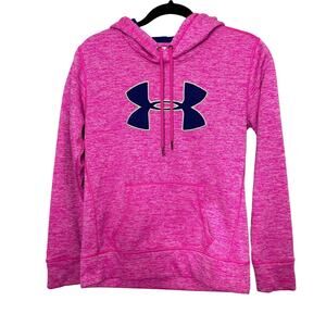 Under Armour Cold Gear Hoodie Drawstring Long Sleeve Kangaroo Pocket Pink Small